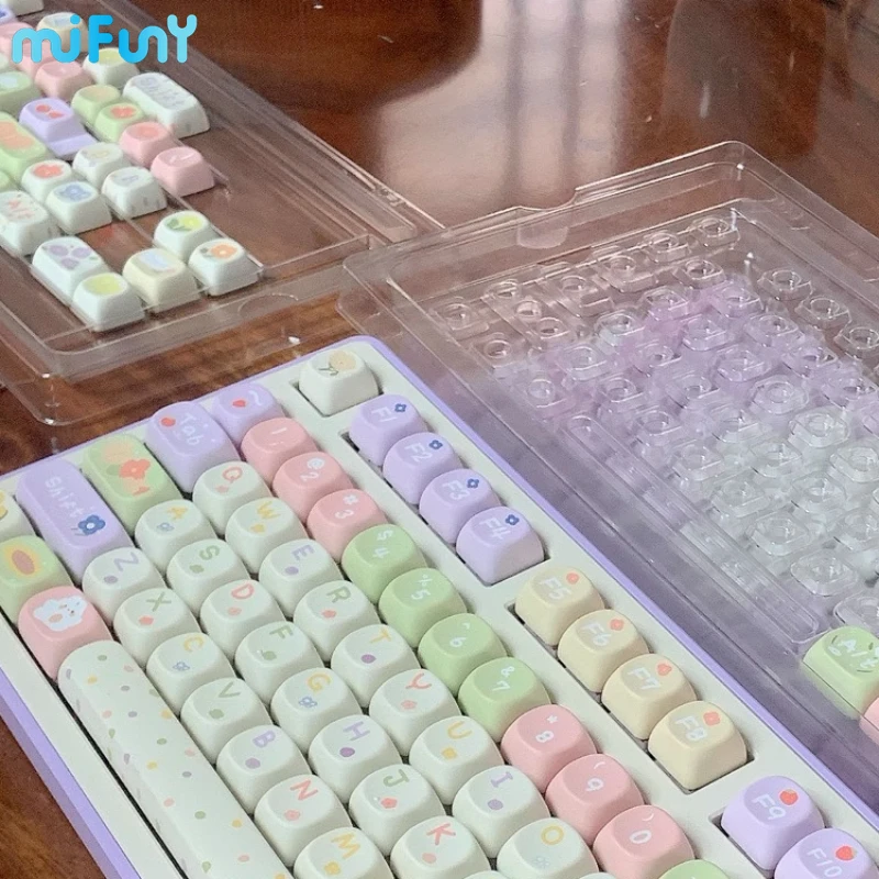 Mifunny Pastel Flor Keycap Perfil Moa Soa Teclado Mecânico Kawaii Keycaps Personalizados Keycaps Bonitos - Imagem 3