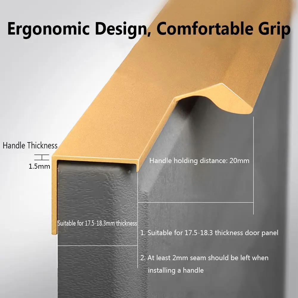 Aluminum Alloy Modern Door Handle for Wardrobe Cabinet