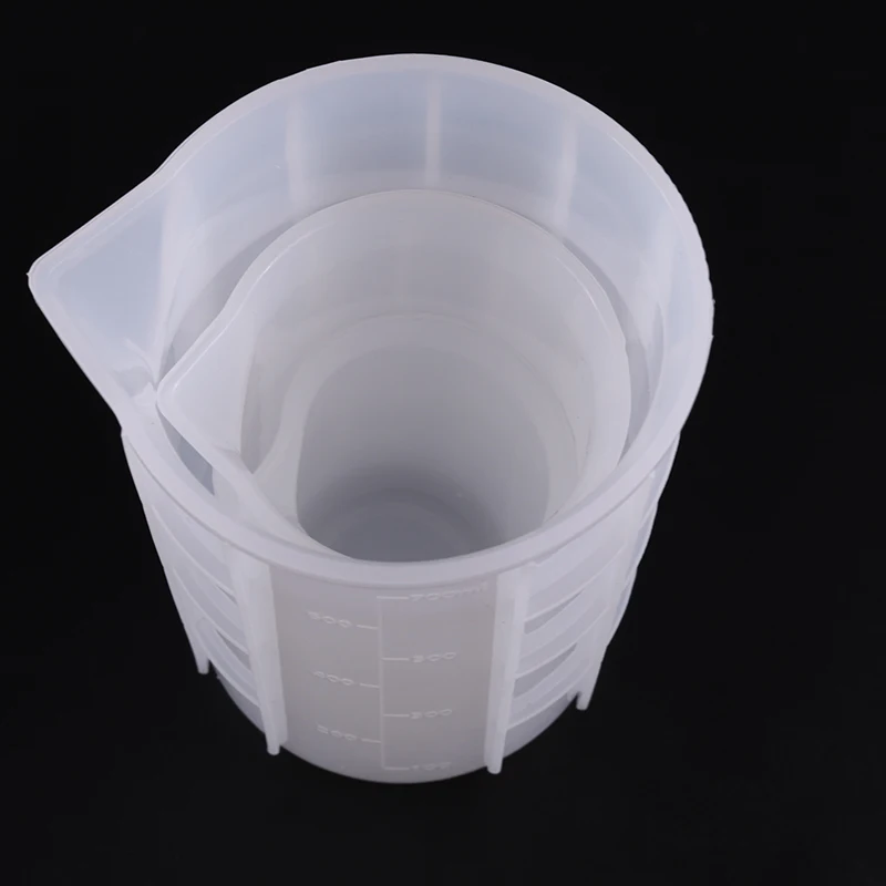 Copo Medidor de Silicone com Escala, Copos Misturadores Reutilizรกveis, Clear, Graduado Epรณxi, Ferramenta Artesanal DIY com Escala, 100ml-750ml