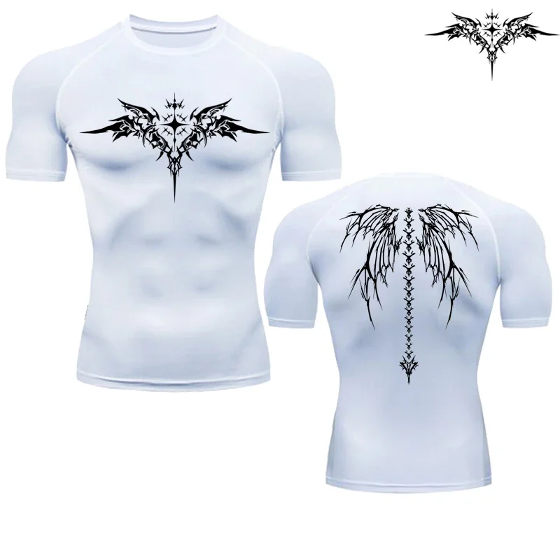 Casual Anime Print Running Compression T-Shirt Men's Quick-Drying Fitness Sportswear Gym Sports Long Sleeve Breathable Top S-3XL 4