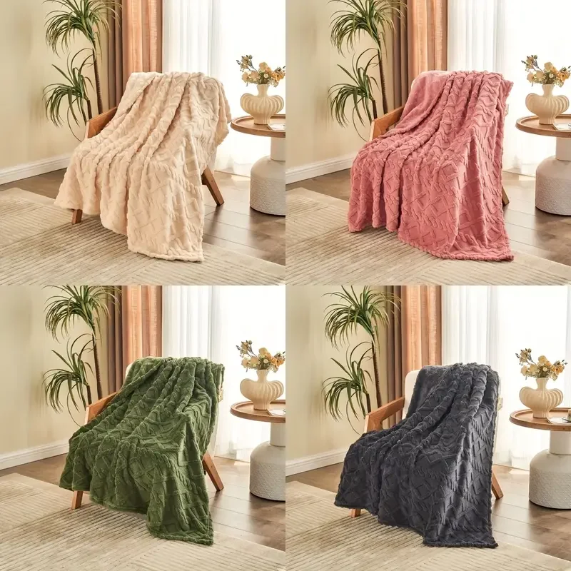 Ultra-Soft 3D Plush Fleece Blanket - Cozy Warmth Flannel Throw