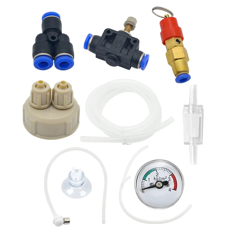 Diy Aquarium CO2 Reactor Regulator CO2 Systeem Kit Terugslagklep Aquarium Planten CO2 Controle Generator Manometer Accessoires