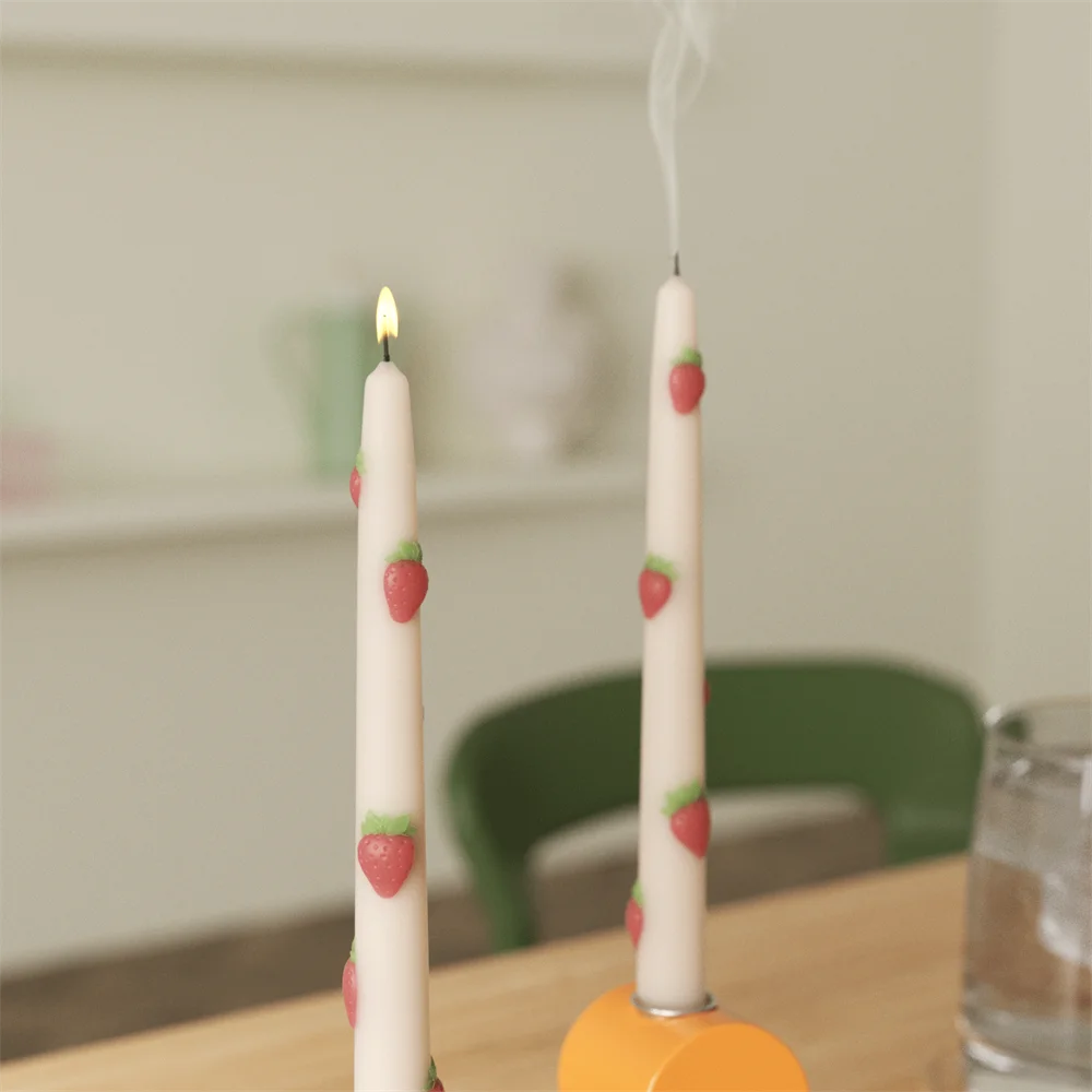 Nicole Strawberry Taper Candle Molds DIY Handmade Fruit Series Form for Candles Home Decoration