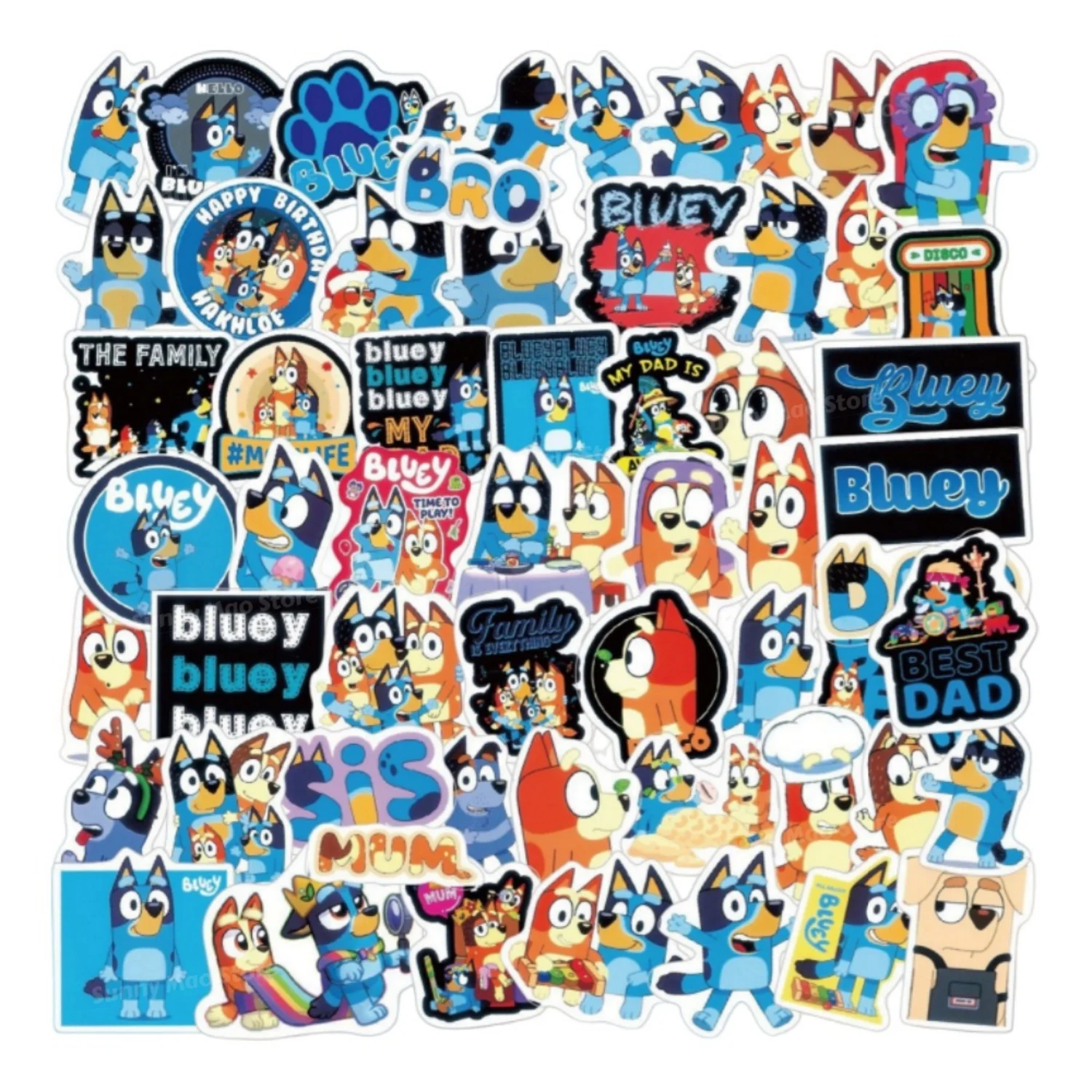 Bluey Bingo Theme Birthday Party Supplies Favors Gifts Stickers Slap Bracelets Stamps Reusable Straws Fillers Party Decoration