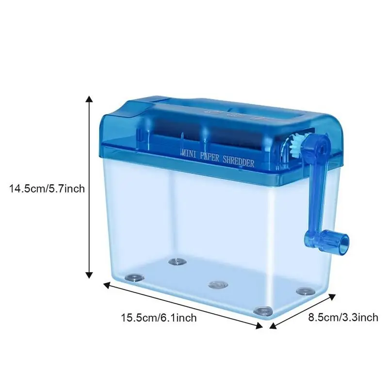 A6 Mini Hand Shredder Paper Strip Cross Cut Machine Desktop Micros Manual Crank File Small Cutter Machine Document Tool Office paper shredder