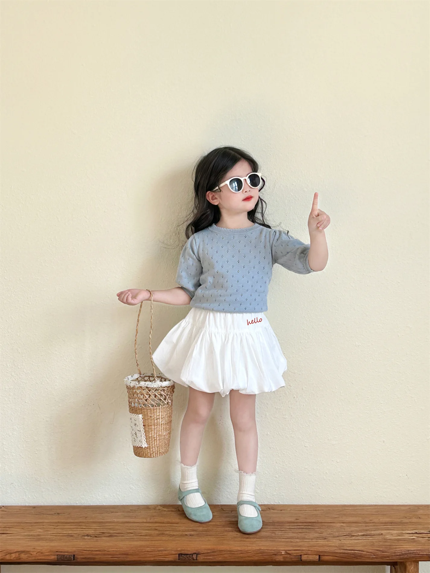Baby Girls Skirts 2025 Spring New White Pod Skirt Korean Style Fashion Latter Embroidery Kids Girls Wear Culottes