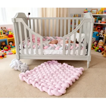 Tappetino in peluche intrecciato annodato, neonato neonato che dorme pancia tempo che gioca cuscino da pavimento con nodo per tappeto per la scuola materna, tessuto morbido fatto a mano