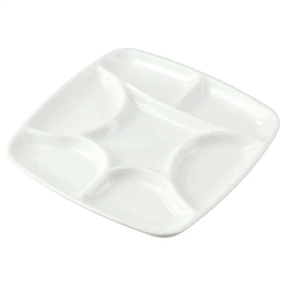 7-Will Square White Ceramic Artist Paint Palette For Watercolor Oil Painting