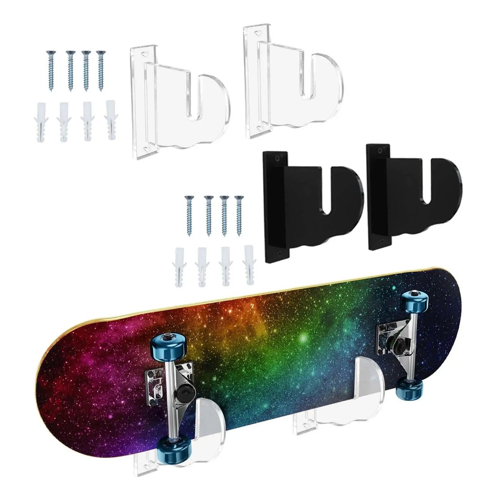 

Skateboard Wall Mount Easily Install Multifunctional Skateboard Hanger for Penny Boards Accessories Cruisers Long Boards Garage