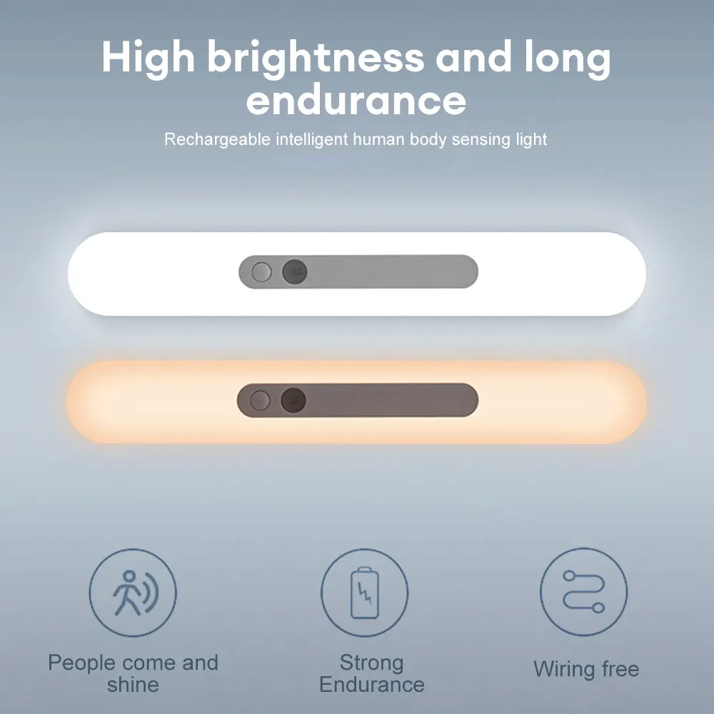 

LED Night light Rechargeable Human Body Induction Light USB Stepless Dimming Reading Eye Protection Wardrobe Bedside Night Light