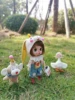 Ob11 Bjd doll clothes Denim strap suit 2
