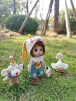 Ob11 Bjd doll clothes Denim strap suit 2