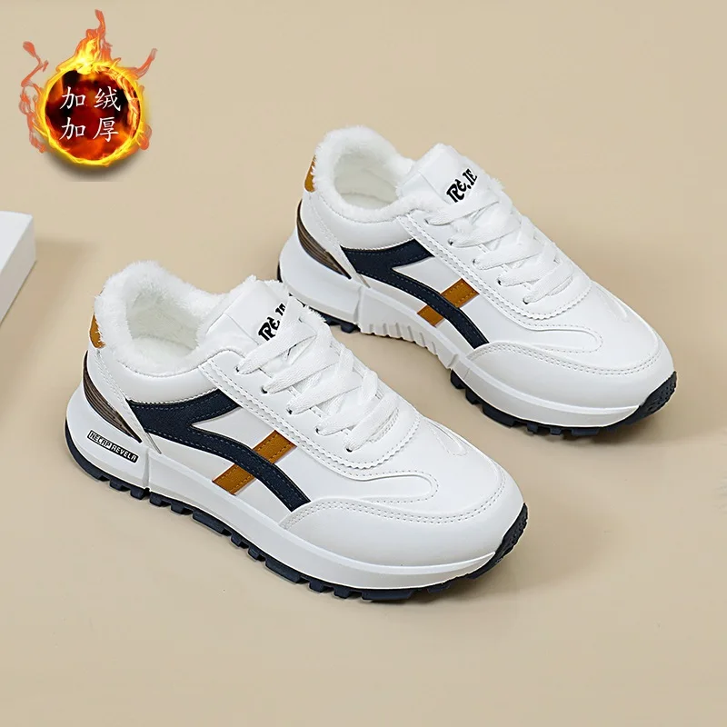 Little White Shoes Women's 2023 Autumn and Winter Fleece Student  Version Casual Platform Fashion Board Shoes  Sneakers Women