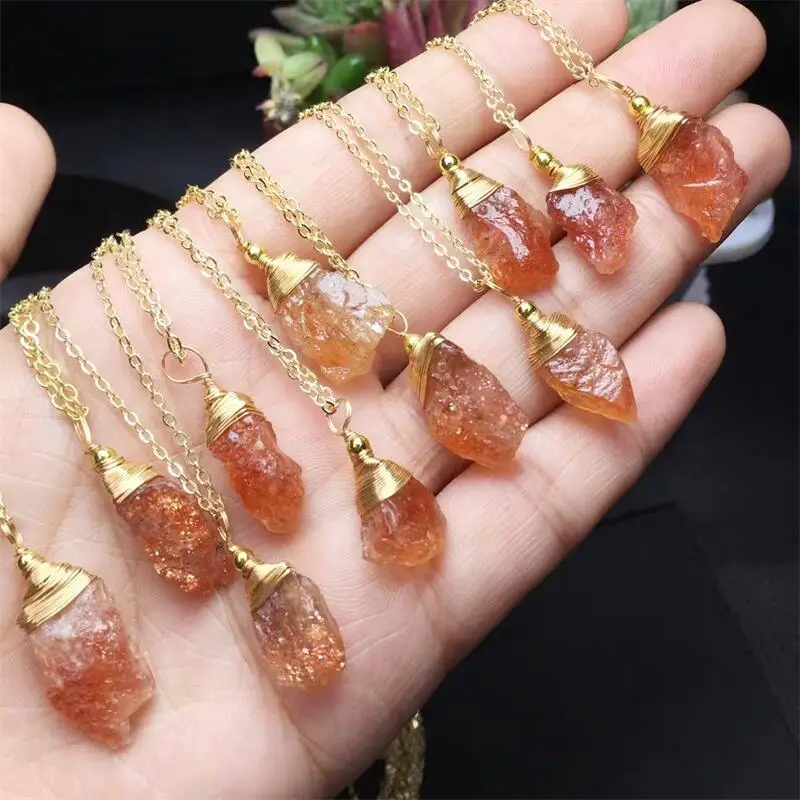 

2 шт. натуральный Золотой Подвеска из медной проволоки Sunstone, кристальная резьба, полировка, зрелые очаровательные ювелирные изделия, подарок на день рождения