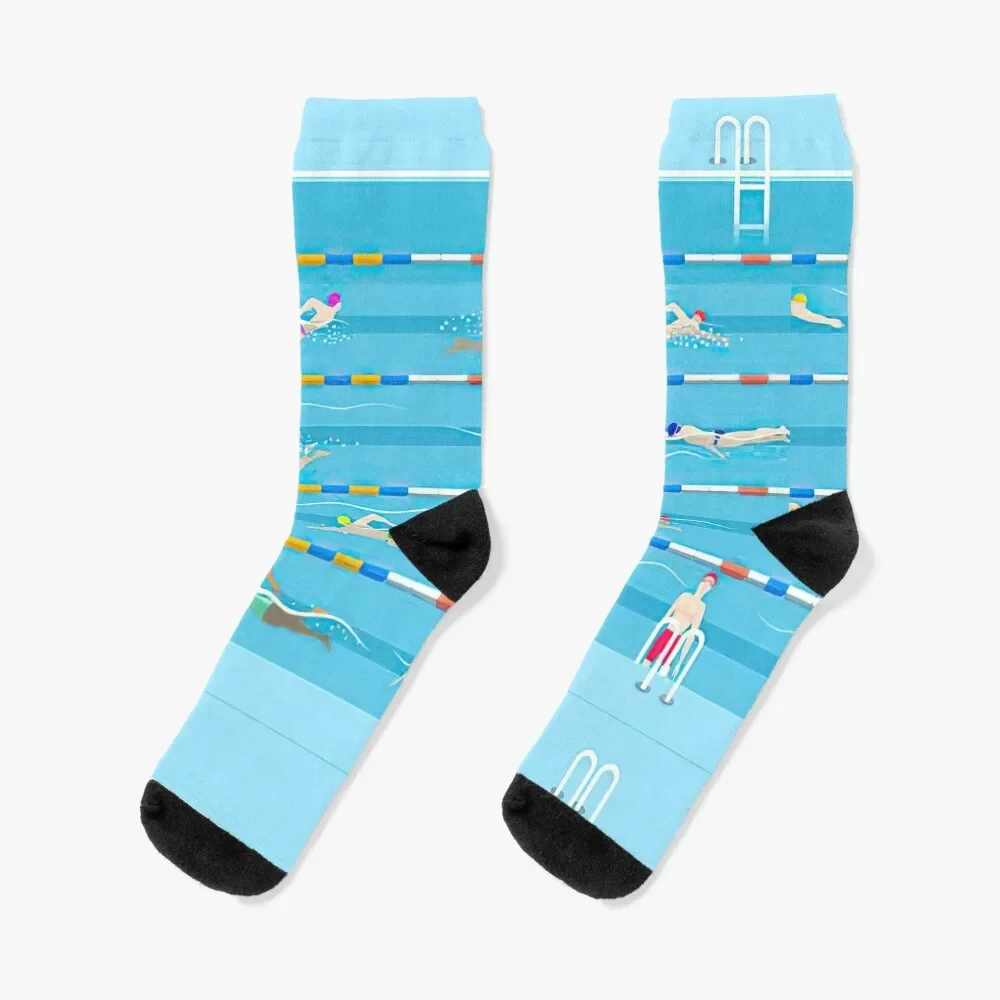 Swimming pool, aquatic race water Socks aesthetic Novelties custom sports Socks For Women Men's