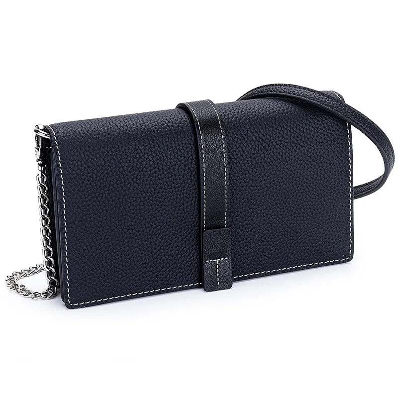 

Genuine Leather Women's Chain Handbag 2023 New Fashion Color Collision Crossbody Bag Ladies Shoulder Underarm Bag