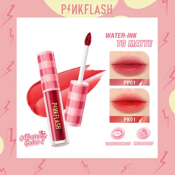 PINKFLASH 매트 리퀴드 립스틱, 방수, 오래 지속되는 수성, 끈적이지 않는 립 틴트, 모이스처라이징 립글로스, 메이크업 화장품