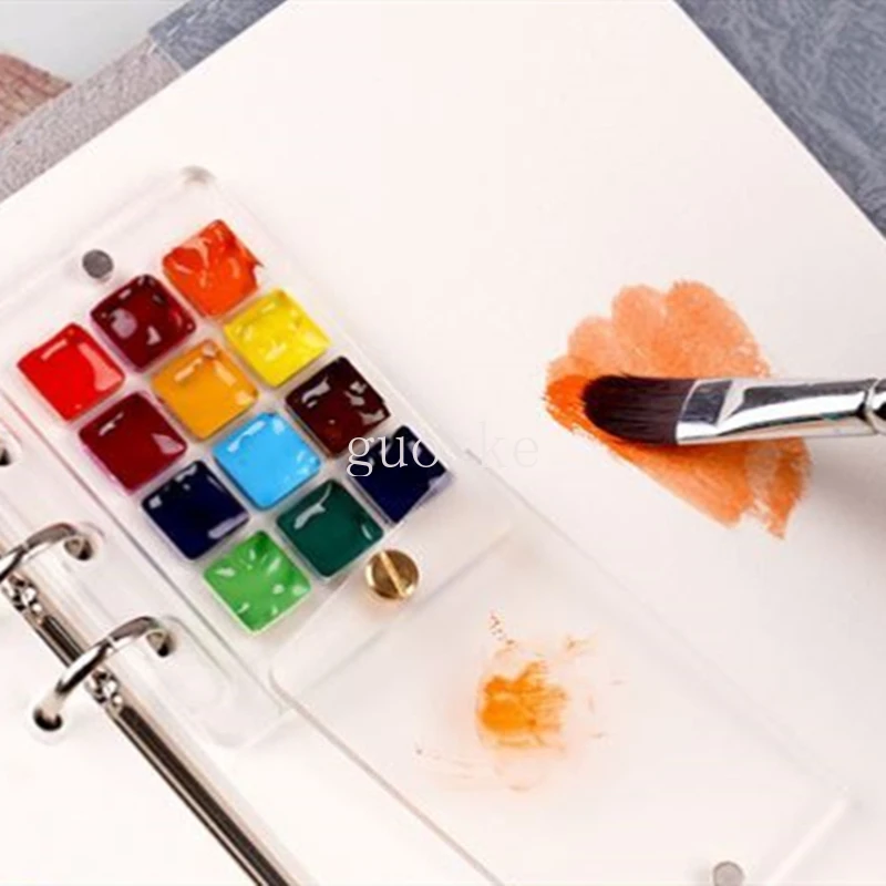 Paint Tray Color Palette Watercolor Palette Watercolor paint palette portable art transparent acrylic mini painting Iron box high-value moisturizing color palette