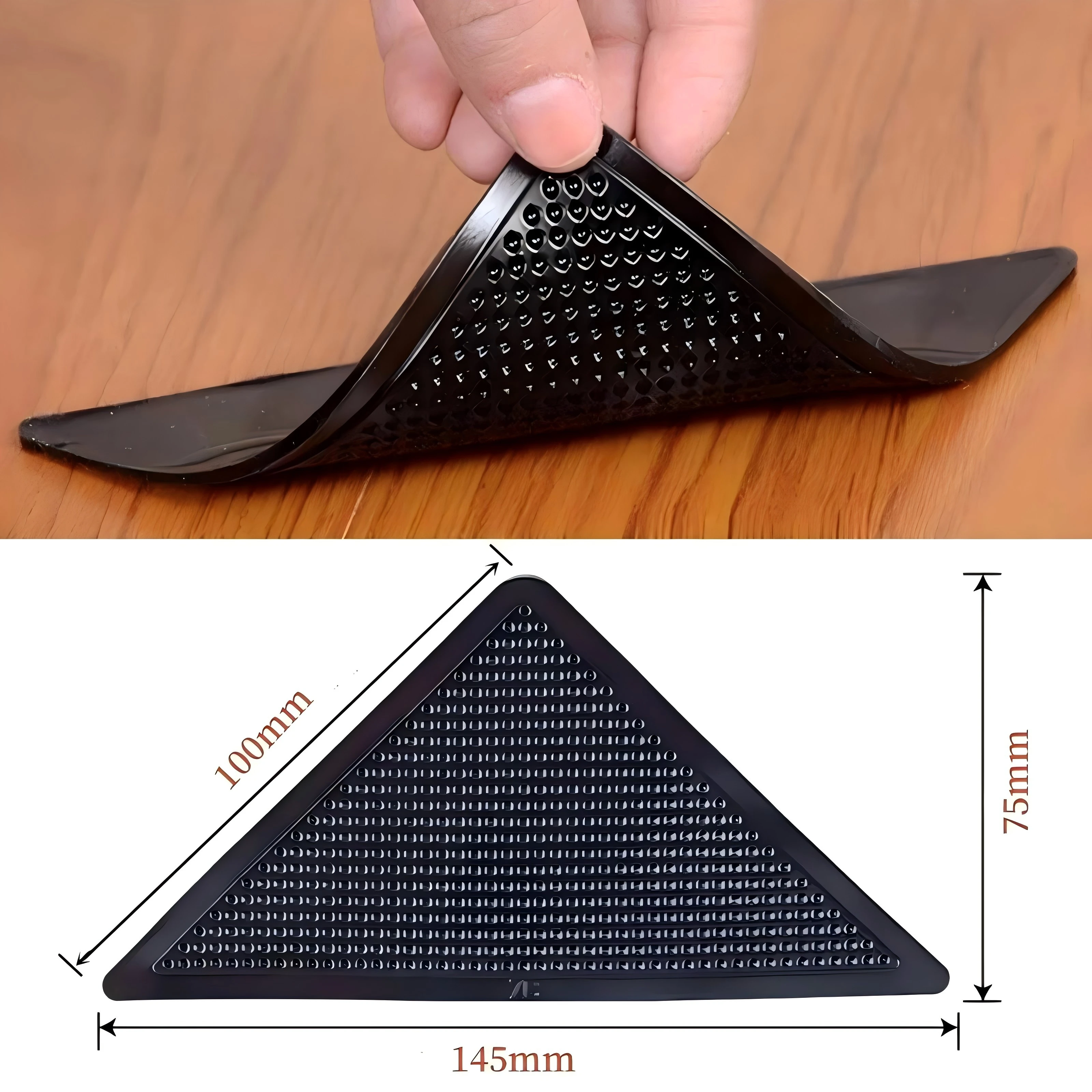 Rug Gripper 4Pcs8pcs/set Triangle Washable Reusable Rug Gripper Anti-slip Rubber Mat Non Slip Patch Tape for Tile Floors Carpets Corners Pad
