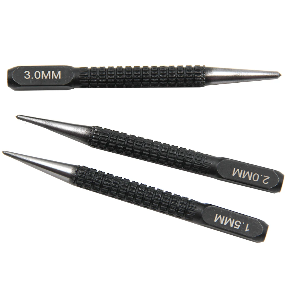 Center Punch Positioning Punch Drilling Fixer Black Cylindrical Nail Pin Tool Accessories 3PC center punch tool