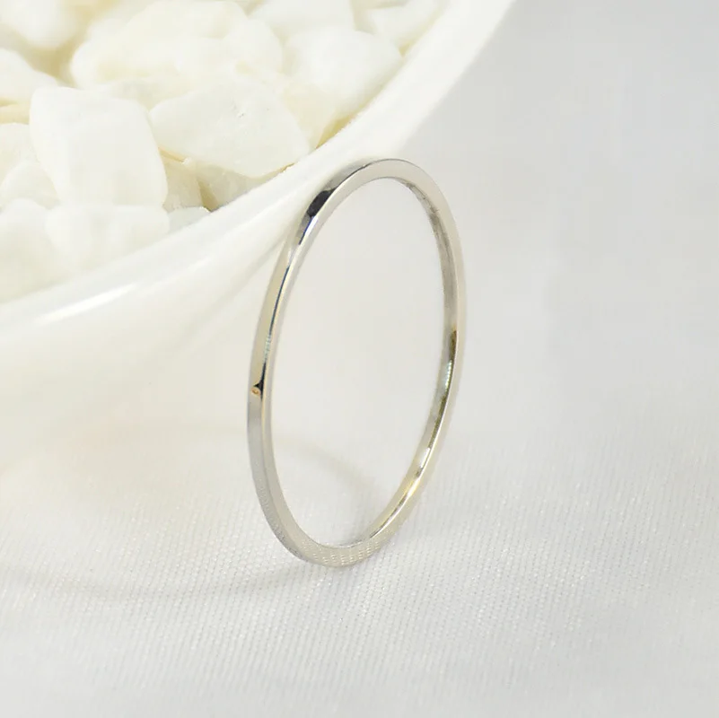 DARHSEN Fashion Jewelry Stainless Steel Small 1mm Girl Women Rings Solid Polished Black Silver gold Color size 3 4 5 6 7 8 9 10 2