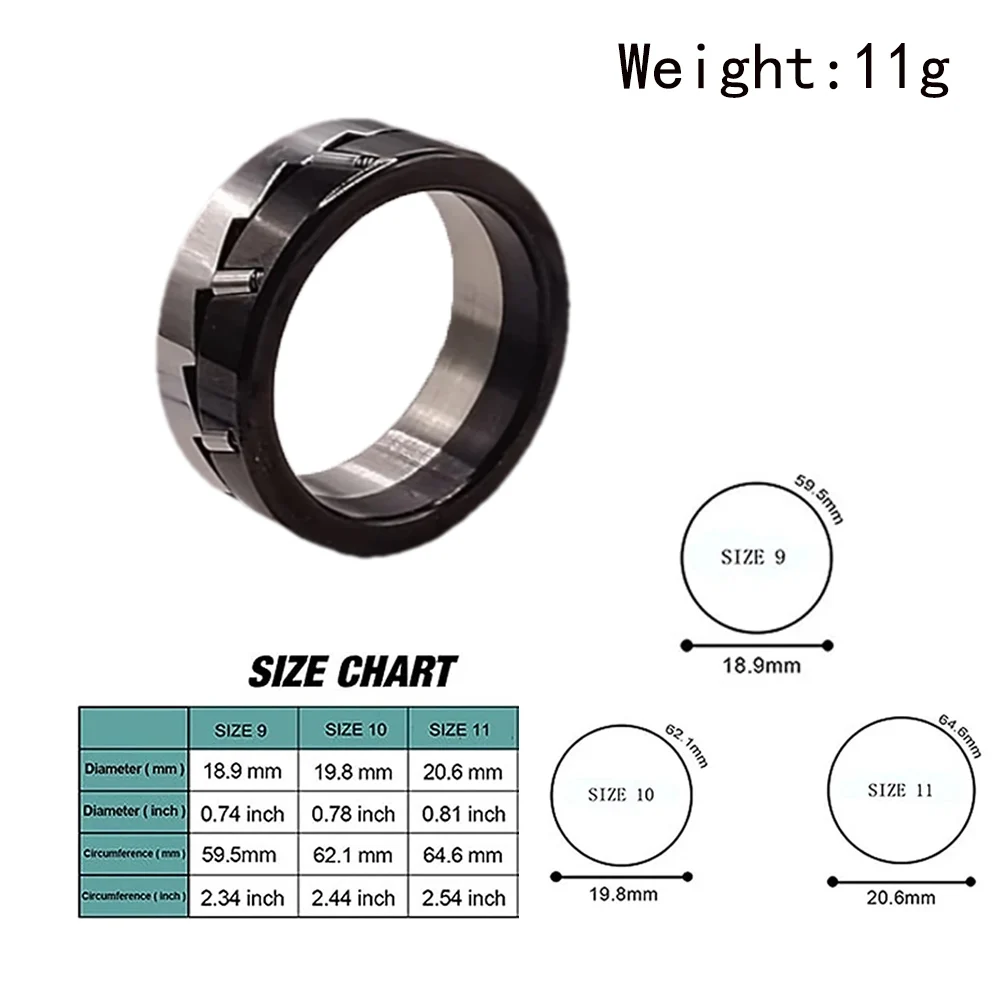 Two Hands Metal EDC Toy Fingertip Slider Fashion Accessories Ratchet Ring Relieve Adult Stress Metal ADHD Leisure Fingertip Ring
