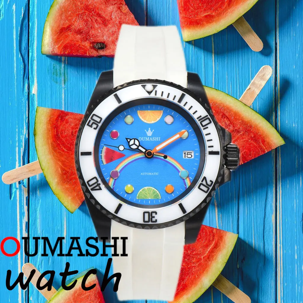 

40mm oumashi Men's Watch Summer New Retrofit Men's Luxury Automatic Machinery NH35A Stainless Steel Waterproof Watch