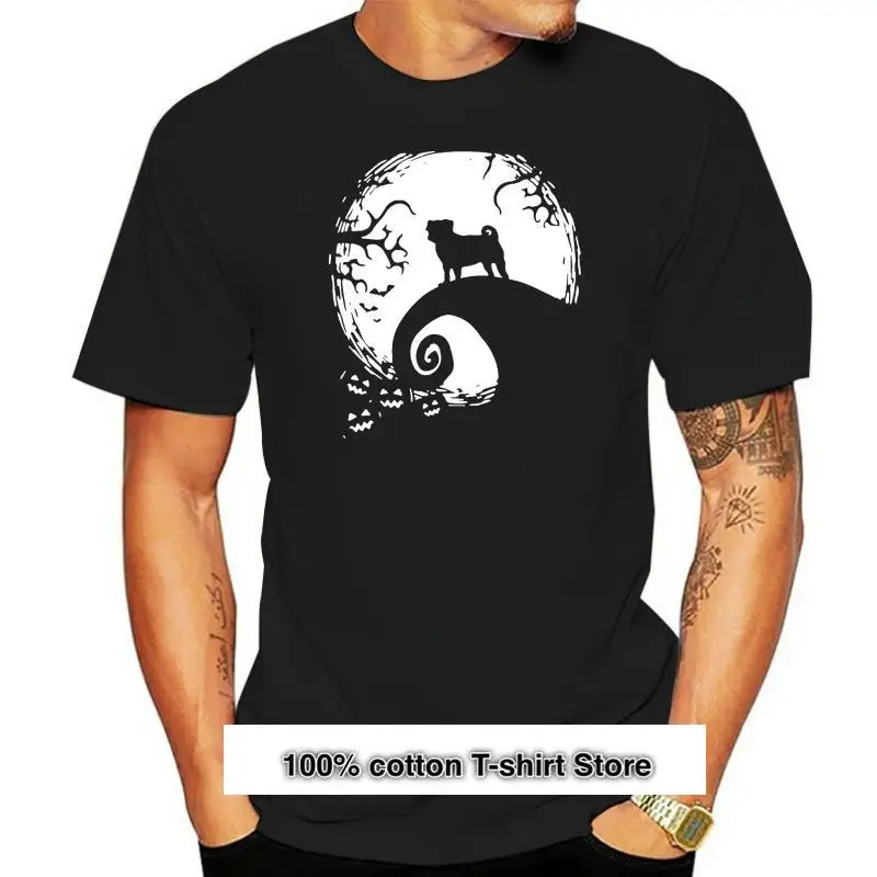 Camiseta De Perro Pug Pesadilla Antes De Navidad Para Hombre, Ropa De Calle Para S-3Xl, Halloween