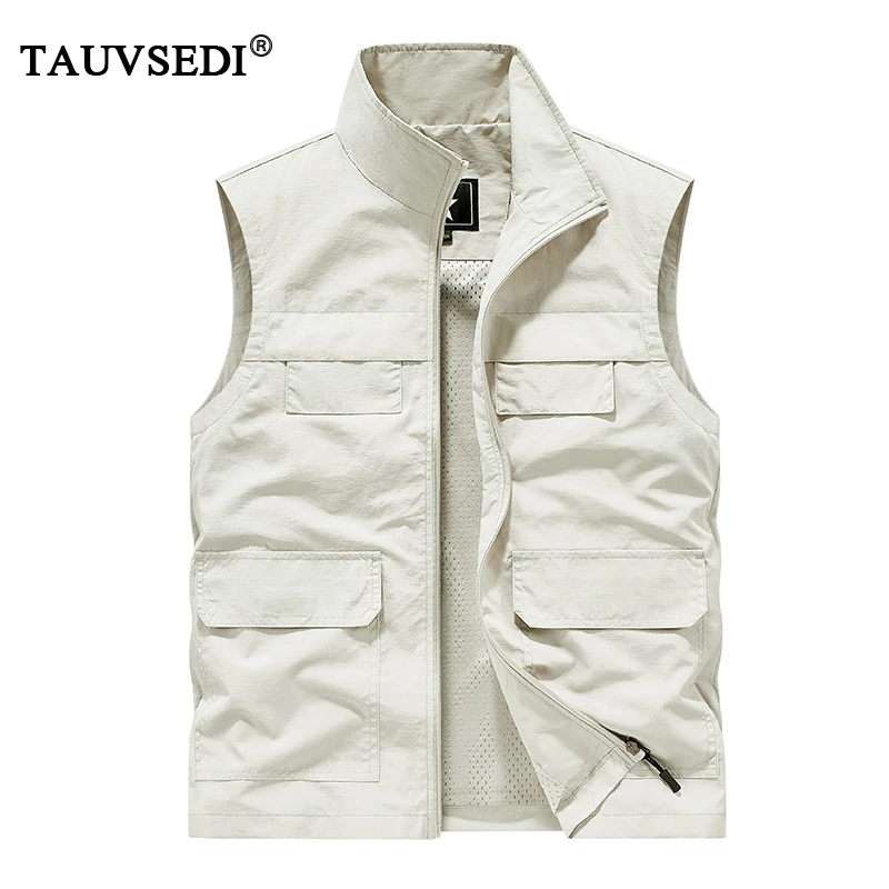 Gilet pêche homme sans manches respirant multi-poches été pêche sportive vêtement décontracté