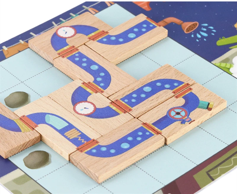 Children's Logical Thinking Training Early Education Puzzle Board Game Baby Crocodile Love Bathing Maze Toy 4+ Science Toys