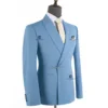 Cenne Des Graoom 2025 New Elegant Blue Suits for Men Metal Side Release Buckle 2 Pieces Set High Quality Wedding Party Dinner 3