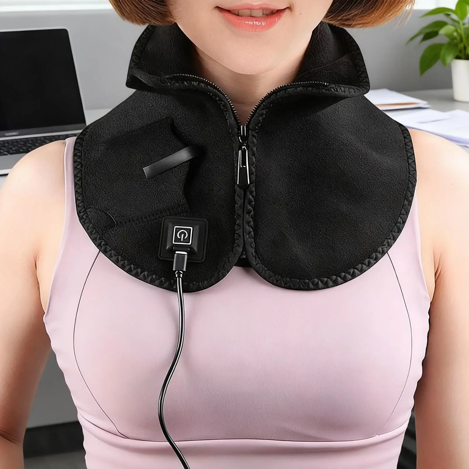 Heated Neck Shoulder Wrap 3-Level Foldable Breathable USB Heating Pad For Neck Shoulder For Students Women Men Teens Adults