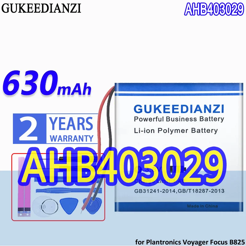 Batteria Gukeedianzi Ad Alta Capacità Ahb403029 (403029 2 Linee) 630Mah Per Auricolare Plantronics Voyager Focus B825