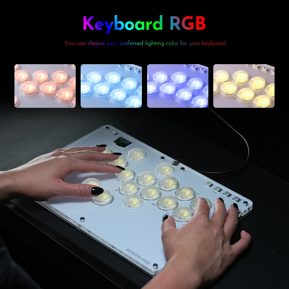 Haute42- COSMOX 미니 Hitbox 레버리스 컨트롤러 게임 PC/PS3/PS4/PS5 스위치 아케이드 조이스틱 파이팅 스틱 컨트롤러