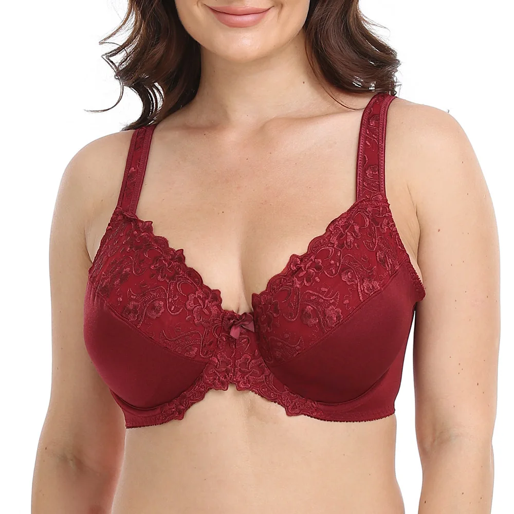 MAMIA Intimates Red Bow Accented U-Back Full Coverage Bra 34C