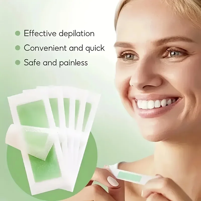 76pcs Facial Lip Wax Strips For Face Chin Upper Lip Jaw Eyebrow Beard Hair Removal