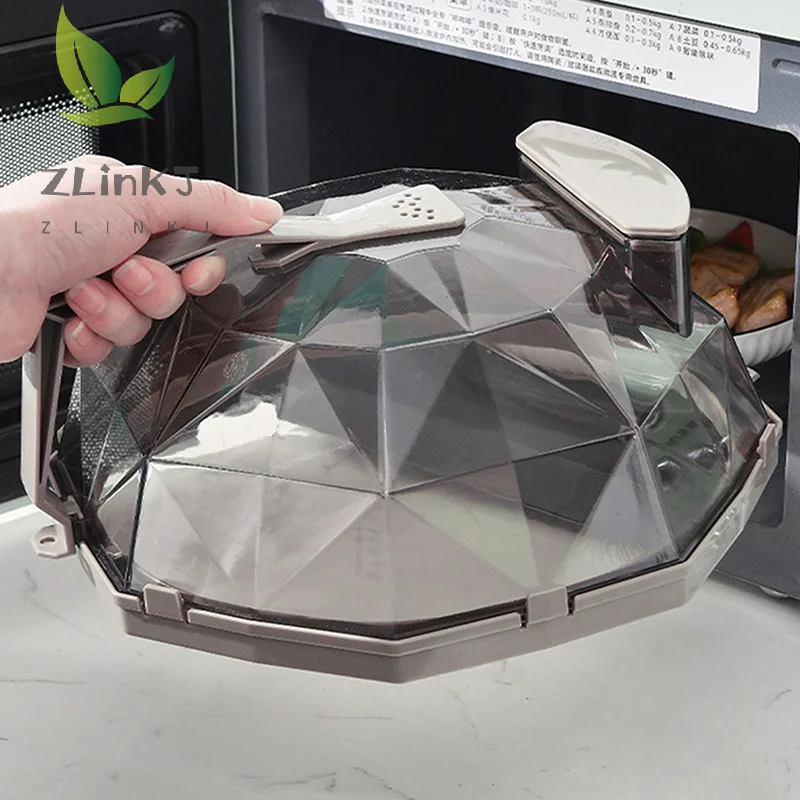 Microwave Cover For Food Clear Microwave Splatter Cover With Water Steamer And Handle 10 Inch Plate Covers Kitchen Gadgets