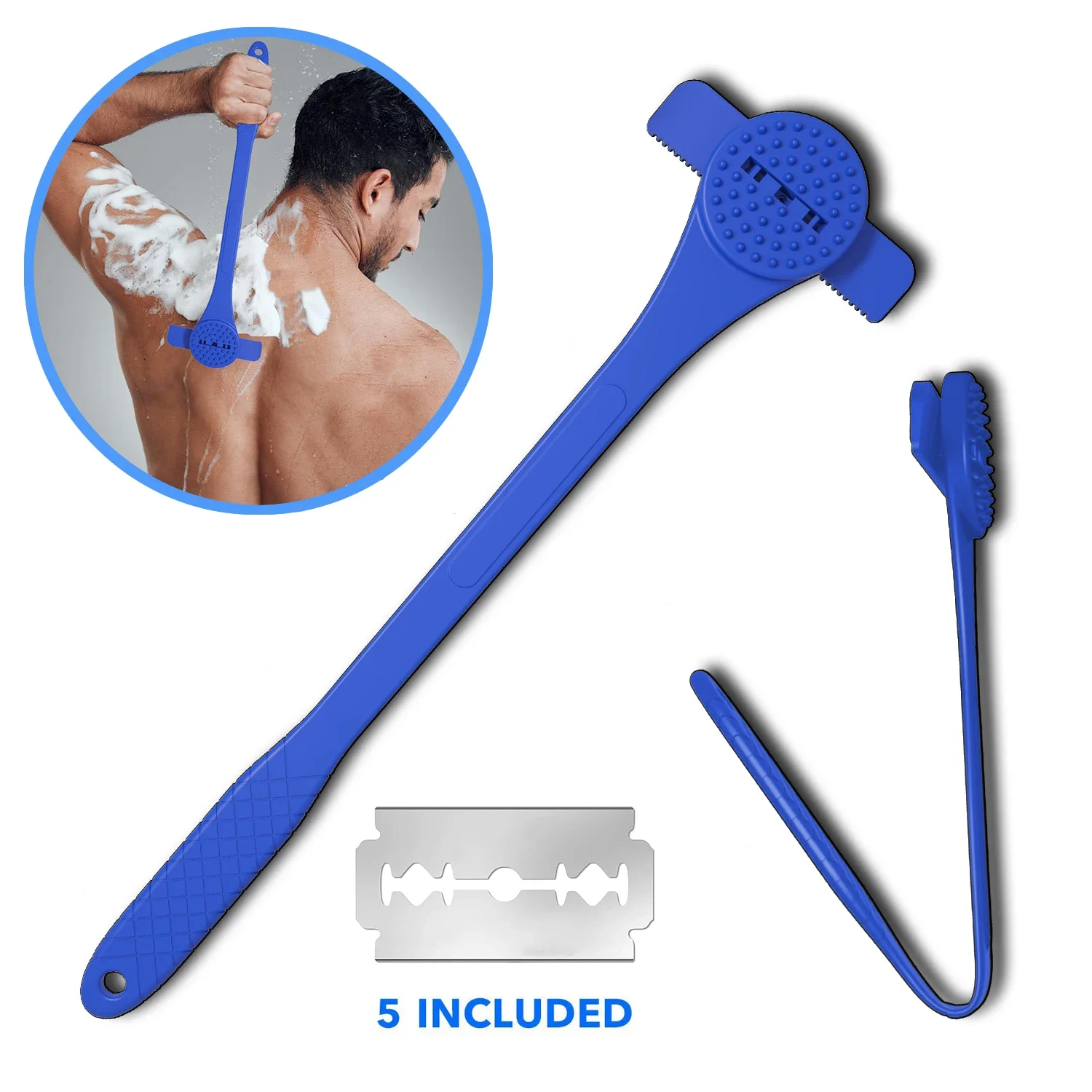 

Бритвенный нож, Мужская бритва для спины, грумер, полноразмерный триммер для удаления волос на теле, водонепроницаемый нержавеющий Эпилятор с длинной ручкой для ног на спине