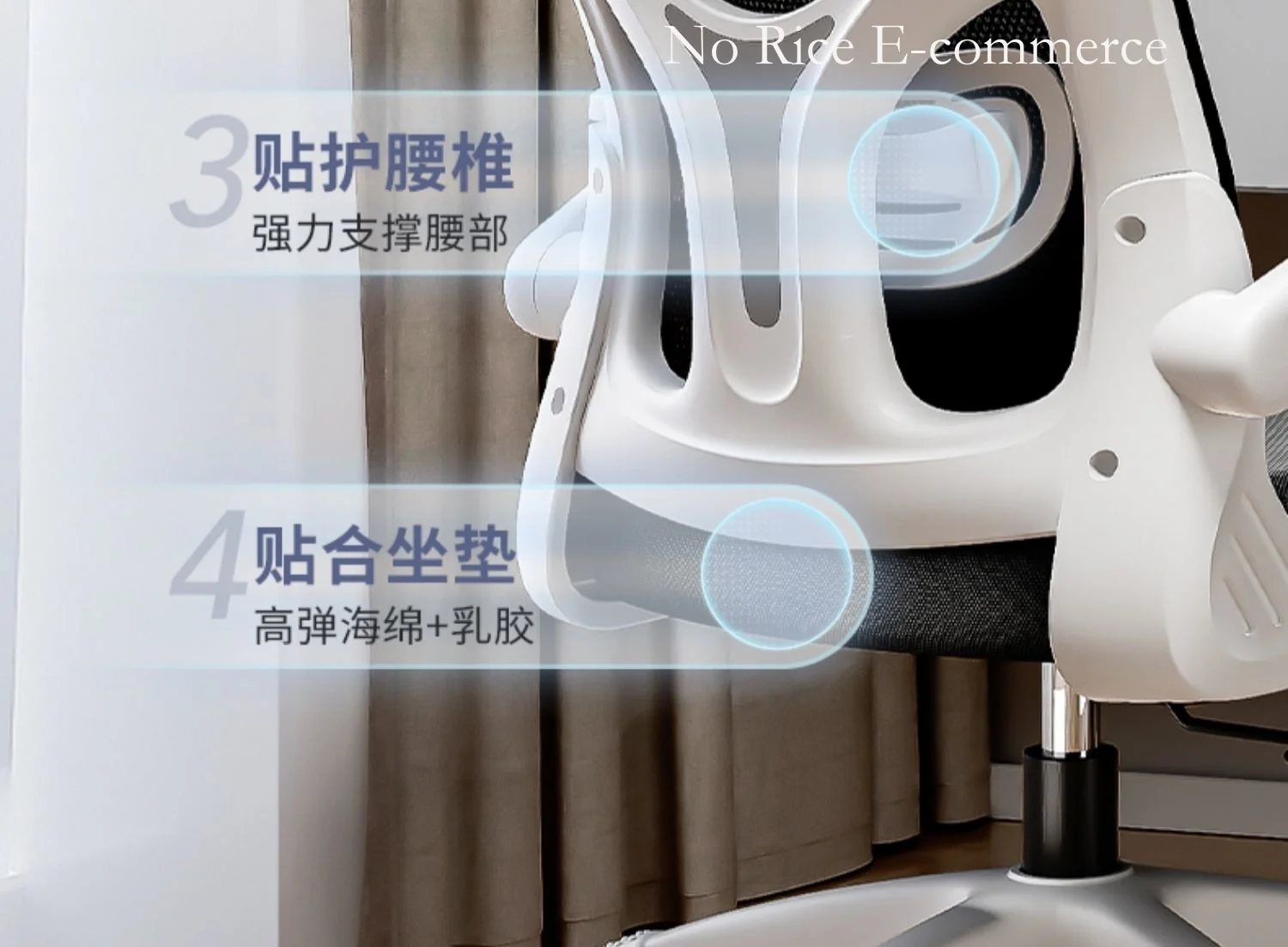 Description Picture 3 of itemErgonomic Pc Computer Fabric Game Wheel Comfortable Folding Massage Chair Table Travel Silla Gamer Home Furniture