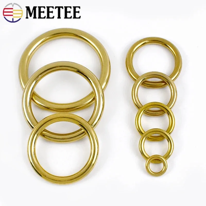 2/5개 8-51mm 황동 O링 버클 심리스 링 루프 훅 가방끈, 개 목줄 연결 고리, 열쇠고리 액세서리