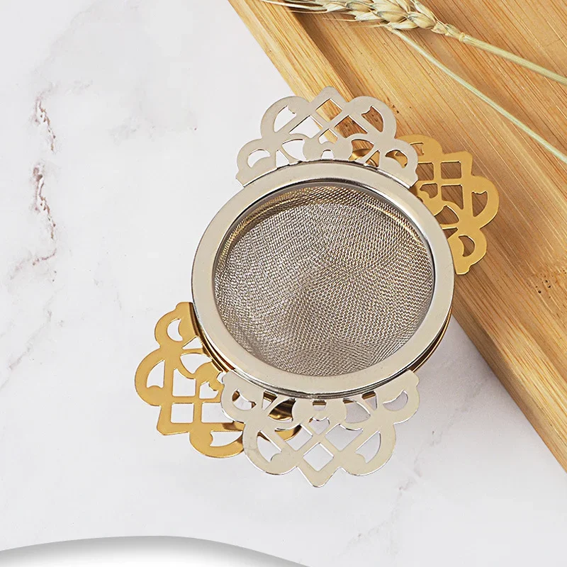Double-layer Fine Mesh Tea Strainer Stainless Steel Filter Sieve Teaware Lace Tea Drain Useful Infusers Kitchen Accessories tea infuser tea strainer tea filter