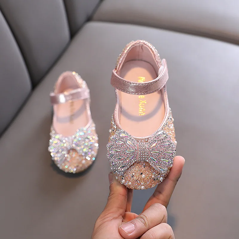 Little Girls Leather Flats Princess Dress Shoes Size 21-36 leather shoes girls flats girls shoes