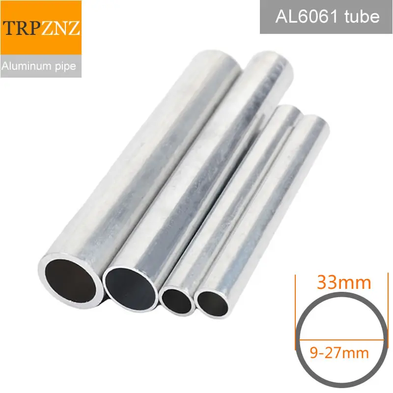 Tube Aluminium Rond 6061 T6 - Diamètre Extérieur 33mm, Intérieur 27mm - Longueur 500mm - Pour Bricolage, Mécanique