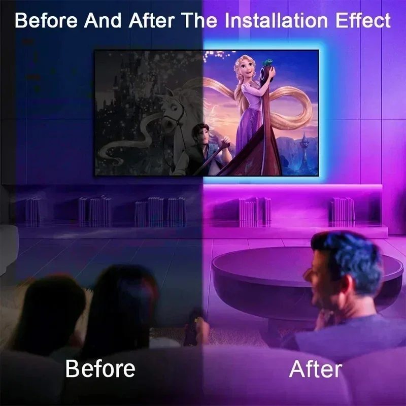 RGB 5050 LED Strip Light Remote App Control TV Led Backlight Flexible Ribbon Tape USB 5V Led Light for PC Gaming Room Decoration 3