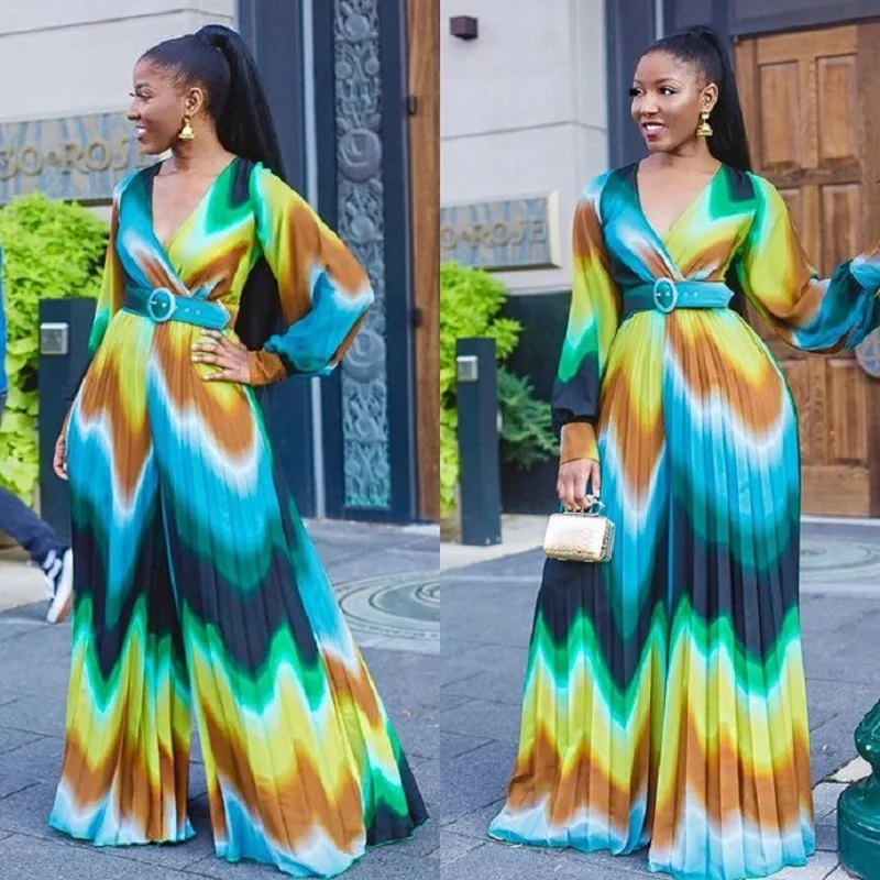 

Africa Jumpsuit For Women 2023 Autumn New Ladies Dashiki Long Sleeve Ankara Style Trousers Fashion Robe Africaine Jumpsuit Pants