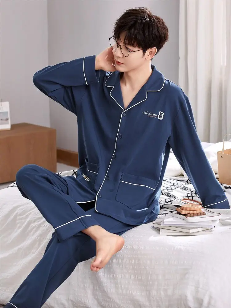 Couple Pajama Sets Sleepwear Cotton Women's Silk Pajamas Men's Sleeping House Suit Men Night Wear Clothes for Sleep Korean