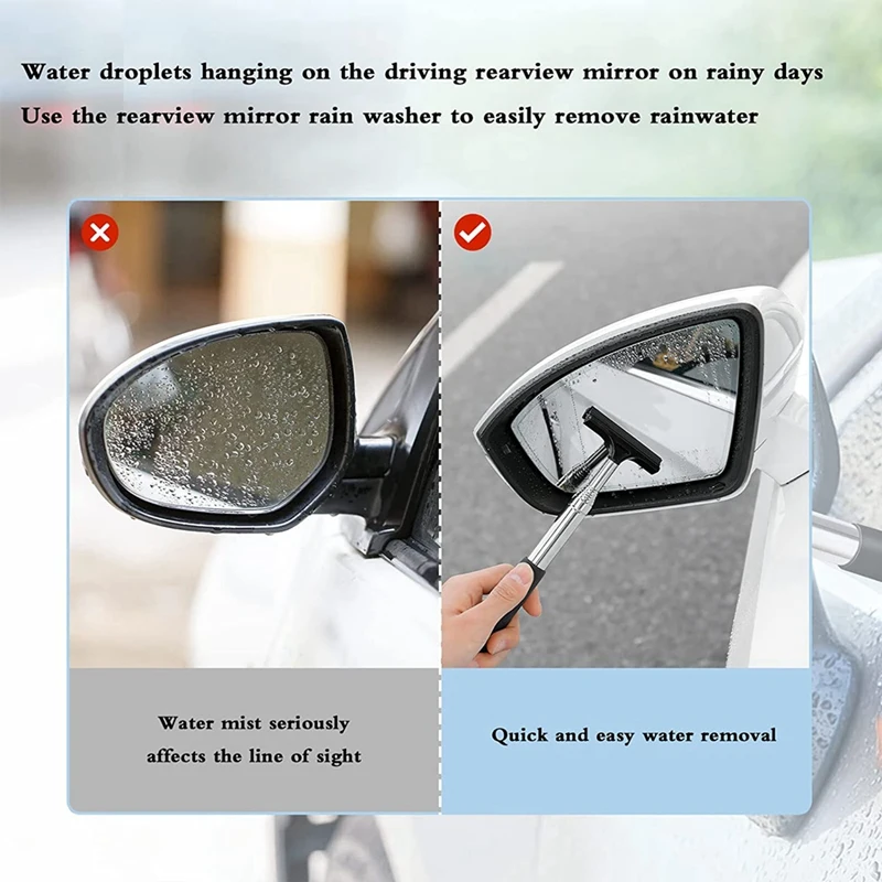 Squeegee for Car Windows Rear View Mirror Squeeze Rearview Wiper Adhesive  Strip