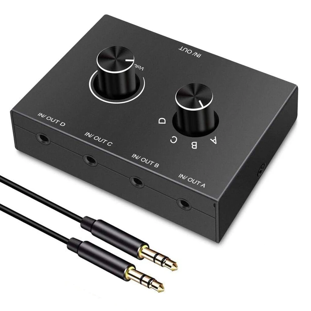 Compact Bi-Directional Stereo Audio Switcher with Multiple Ports