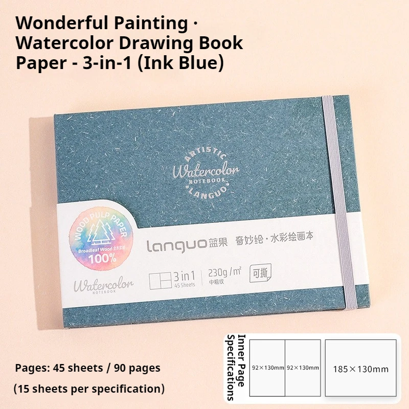 Premium 100% Cotton Watercolor Sketchbook - 300g Artist Journal & Drawing Notebook