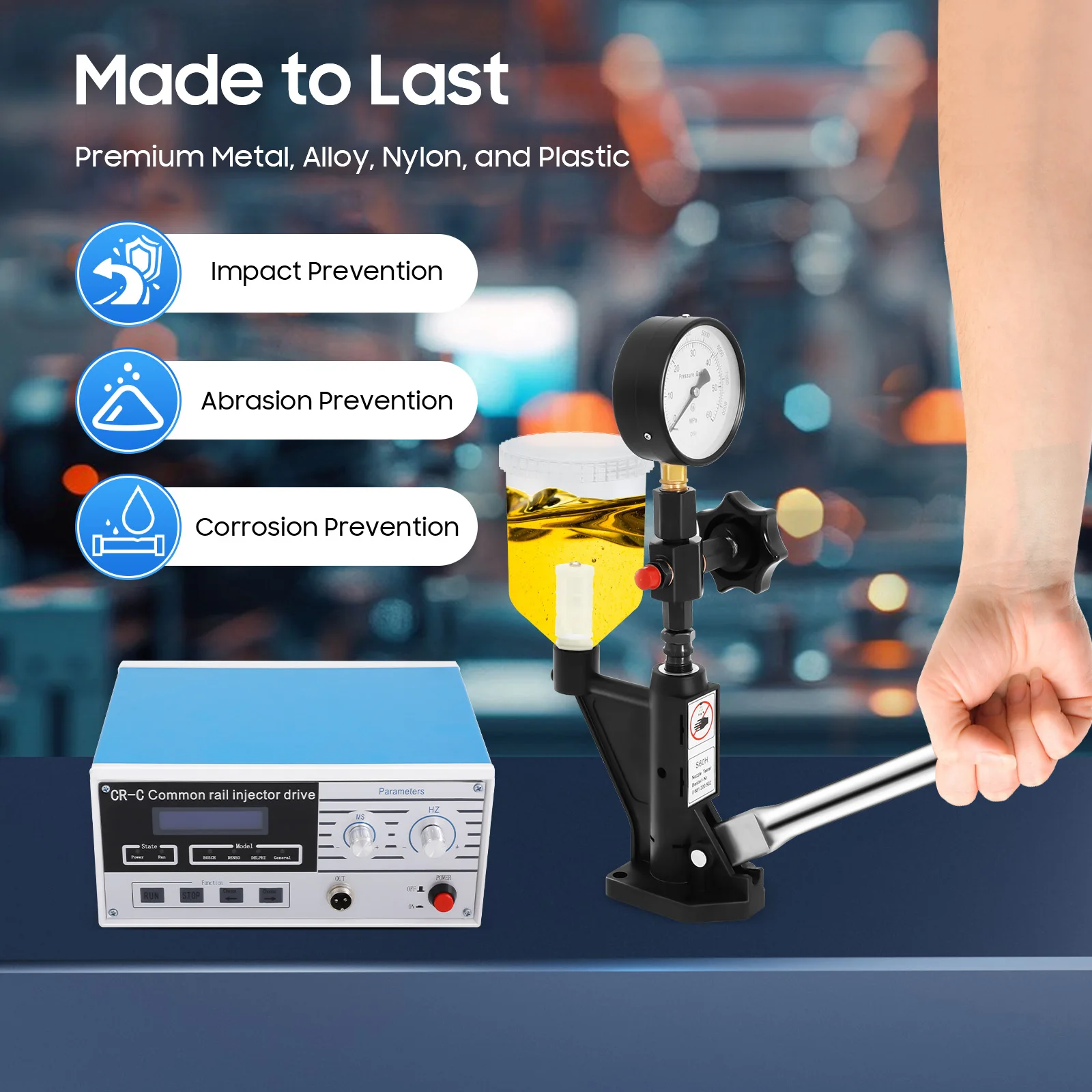 CR-C Common Rail Injector Tester, S60H Fuel Nozzle Tester,for Automobiles, Tractors, and Diesel Engines